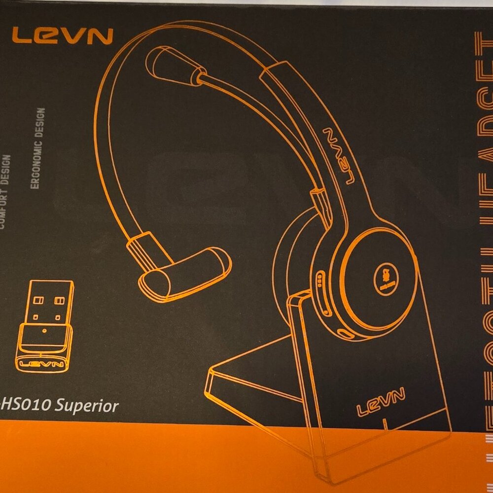 LEVN Wireless Headset Bluetooth with base New